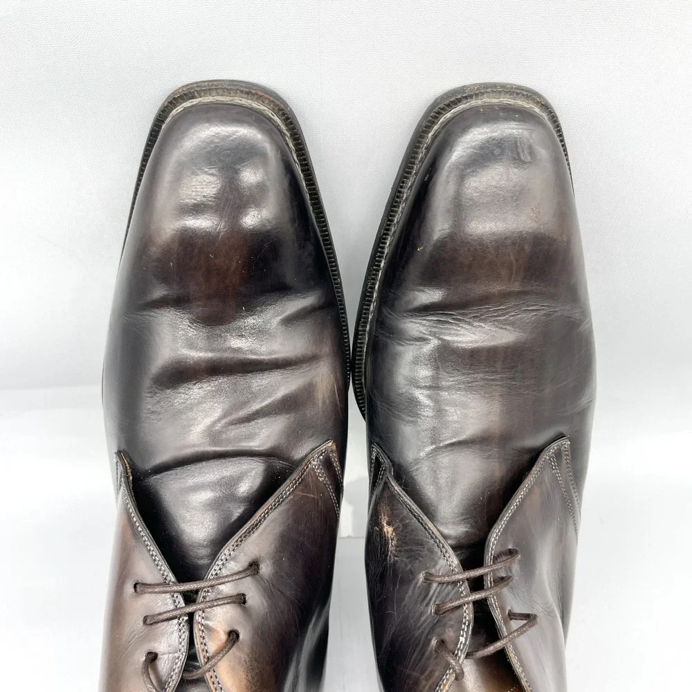 Mezlan Mens 13M Chukka Boots Brown Leather Dress Shoes Lace Up‎ Business